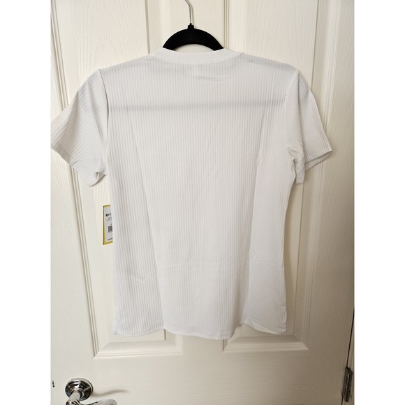 NWT ELEVEN By Venus Williams Love to Love Rib Tee "White", Size Medium, MSRP $58 - Picture 6 of 7